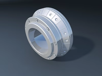 Metal Door Arch With Circular Structure Smooth Surface And Bolted Details 3d model