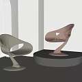 Sleek Modern Single Accent Chairs With Spiral Base Metallic Gold Red Finish On Platform