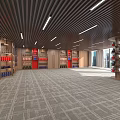 Tobacco and Liquor Store Spacious Interior with Shelves and Product Displays