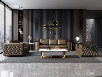 Light Luxury Living Room 3d model