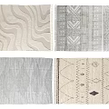 Cream Wind Carpet Combo Tassel Carpet Printed Carpet 3d model