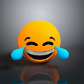 Yellow Laughing Emoji Decorative Figurine With Blue Tears For Home Desk Decoration
