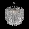 Elegant Modern Crystal Chandelier With Transparent Layered Design For Decorative Lighting