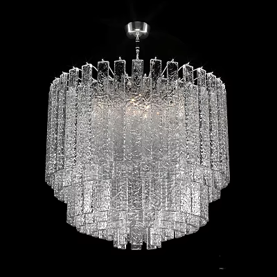 Elegant Modern Crystal Chandelier With Transparent Layered Design For Decorative Lighting 3d model