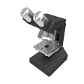 Professional Black Binocular Laboratory Microscope With Adjustable Stage And Optical Lenses