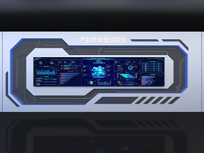Industry Data Global Planning Dashboard With Visualization Charts And Interface 3d model