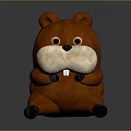 Cute Cartoon Beaver Plush Toy With Brown Body And Big White Nose