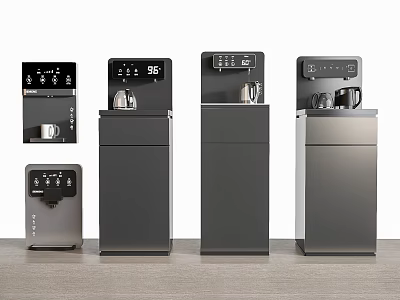 Modern Household Appliances With Various Standing Designs And Black Gray Modern Finishes 3d model