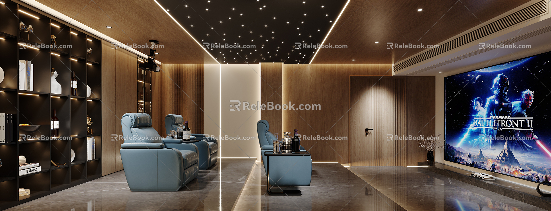 Modern AV Room Underground AV Room 3d model