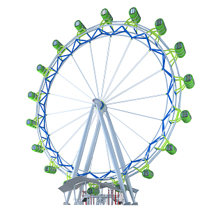 Modern Ferris Wheel Ferris Wheel Equipment 3d model