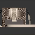 Fashionable Snakeskin Pattern Shoulder Bag With Flap Design And White Strap