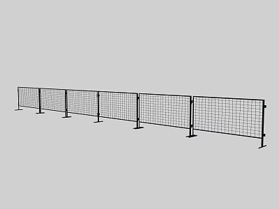 Metal Mesh Fence With Support Posts And Panel Structure For Safety Use 3d model
