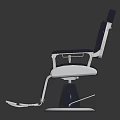 Black Leather Diamond Tufted Barber Chair With Metal Frame And Modern Footrest