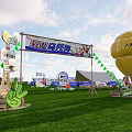 Tobacco and Liquor Store Shopping Festival Outdoor Event With Discounts Fun Activities Green Grassland