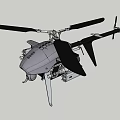 Unmanned Helicopter Flying In Clear Sky With Camera Equipment 3d model