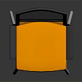 Stylish Modern Leisure Chair With Yellow Cushioned Seat Black Armrests And Metal Legs