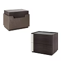Two Modern Bedside Tables With Drawers And Glass Top Design Features 3d model