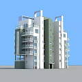 Modern Multi Storey Residential Building With White And Green Exterior Multiple Balconies And Glass Windows