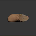 Light Brown Suede Slippers With Cork Sole And Comfortable Strap Design 3d model