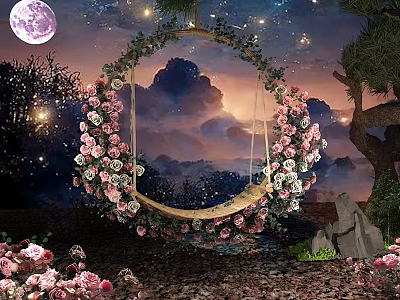 Modern Swing Internet Red Swing 3d model