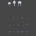 Detailed Weapon Models In Various Designs And Black White Colors Displayed Together