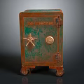 Vintage Commercial Safe The Chubbocker With Green Copper Finish And Wheels