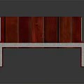 Red Modern Outdoor Bench With Wooden Slats And White Frame Design