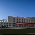 Modern Fire Station Building Exterior With 119 Sign Fire Truck Parked Vehicles And Lawn