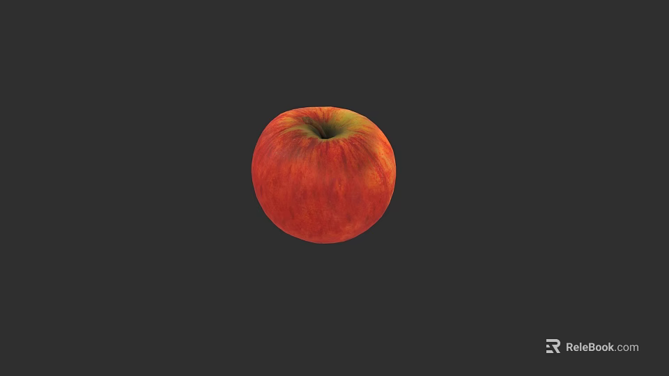 Fresh Red Ripe Apple With Smooth Skin On Black Background 3d model 