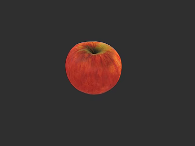 Fresh Red Ripe Apple With Smooth Skin On Black Background 3d model