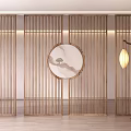 New Chinese Style Screen Hallway Japanese Style Screen Partition Screen Partition Floor Lamp 3d model