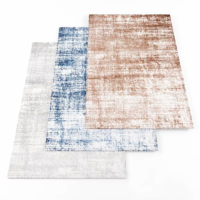 Modern Textured Square Rugs With Gray Blue Brown Tones For Living Room Decor 3d model