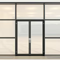 Modern Casement Windows With Black Frame Transparent Glass On White Building Exterior