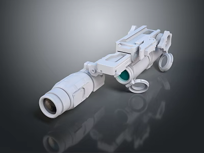 White Modern Telescope With Adjustable Lens Ergonomic Grip And Compact Design For Daily Use 3d model