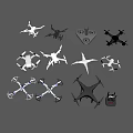 Smart Machines Various Drone Models with Different Designs and Remote Controls