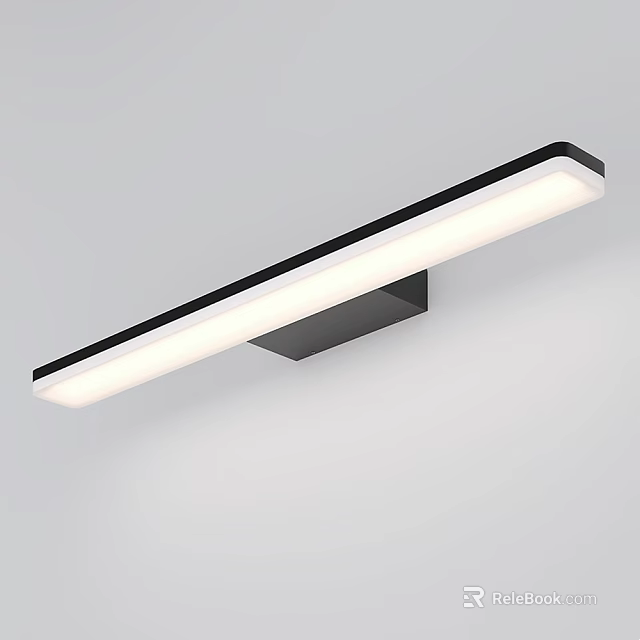 Modern Wall Lamp With Sleek Black Frame And LED Light For Minimalist Interior 3d model 