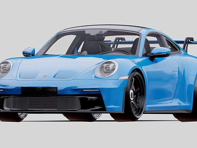 Blue Sports Car With Sleek Exterior Design And Black Alloy Wheels 3d model