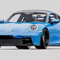 Blue Sports Car With Sleek Exterior Design And Black Alloy Wheels