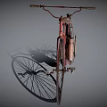 Vintage Bicycle Design With Antique Engine And Retro Mechanical Details