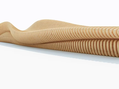 Wooden Outdoor Chair With Wavy Curved Design For Modern Garden Patio Seating 3d model