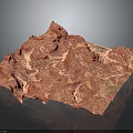 Red Textured 3D Terrain Model With Detailed Surface Relief And Topographic Elevation Features 3d model