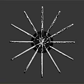 Modern Stainless Steel Whisk With Blue Wires And Black Handle Design