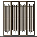 Modern Wooden Folding Room Divider Screen With Vertical Slat Design And Frame Structure 3d model