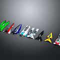 Colorful Spacecraft Models With Various Designs For Cosmic Exploration 3d model