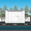 Modern Sales Office Building Simple Sales Department Sinking Club Sinking Courtyard 3d model
