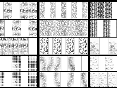 Various Black And White Texture Patterns With Different Design Elements 3d model
