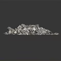 Natural Gray Stone Chunks for Landscaping Construction and Decorative Use 3d model