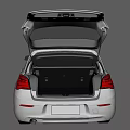White BMW Hatchback Car With Sleek Exterior And Black Alloy Wheels
