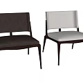 Modern Leisure Chairs With Brown And Beige Upholstery And Metal Frame Design