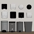 Bathroom Hygiene Products Including Soap Dispensers Paper Towel Holders And Trash Bins